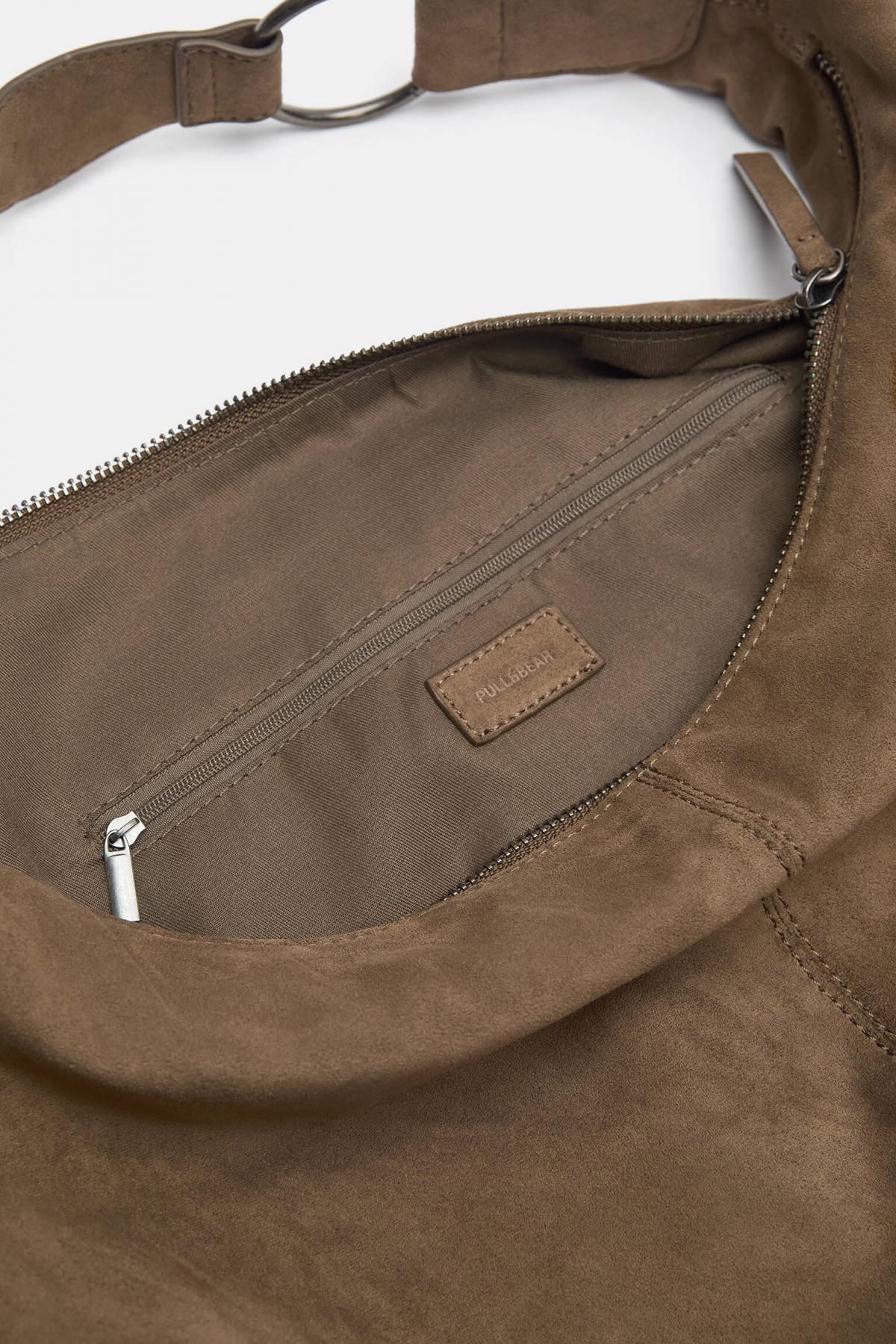 풀앤베어 소프트 스웨이드 브라운 링디테일 호보백 4021/740 TAUPE - 상세 이미지 5