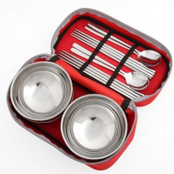 휴대용 캠핑용 식기 세트 피크닉 캠핑용 그릇 세트 야외용 스텐