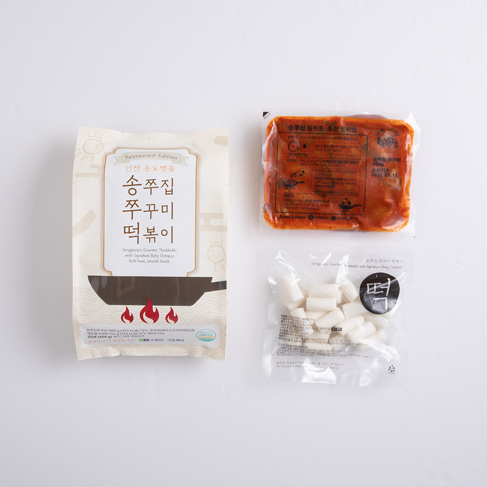 [27일까지 5+1]송쭈집 쭈꾸미 떡볶이 밀키트 550g 쫀득쌀떡 오리지널맛 집밥 홈파티 캠핑 간편조리 맛집 퀄리티 레스토랑 에디션 한정판 대표 이미지