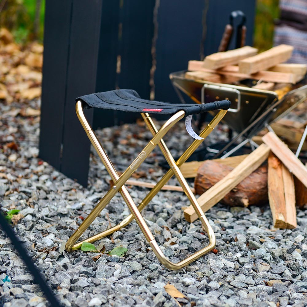 백팩킹용 초경량 폴딩 체어 등산의자 골드 7075 듀랄루민