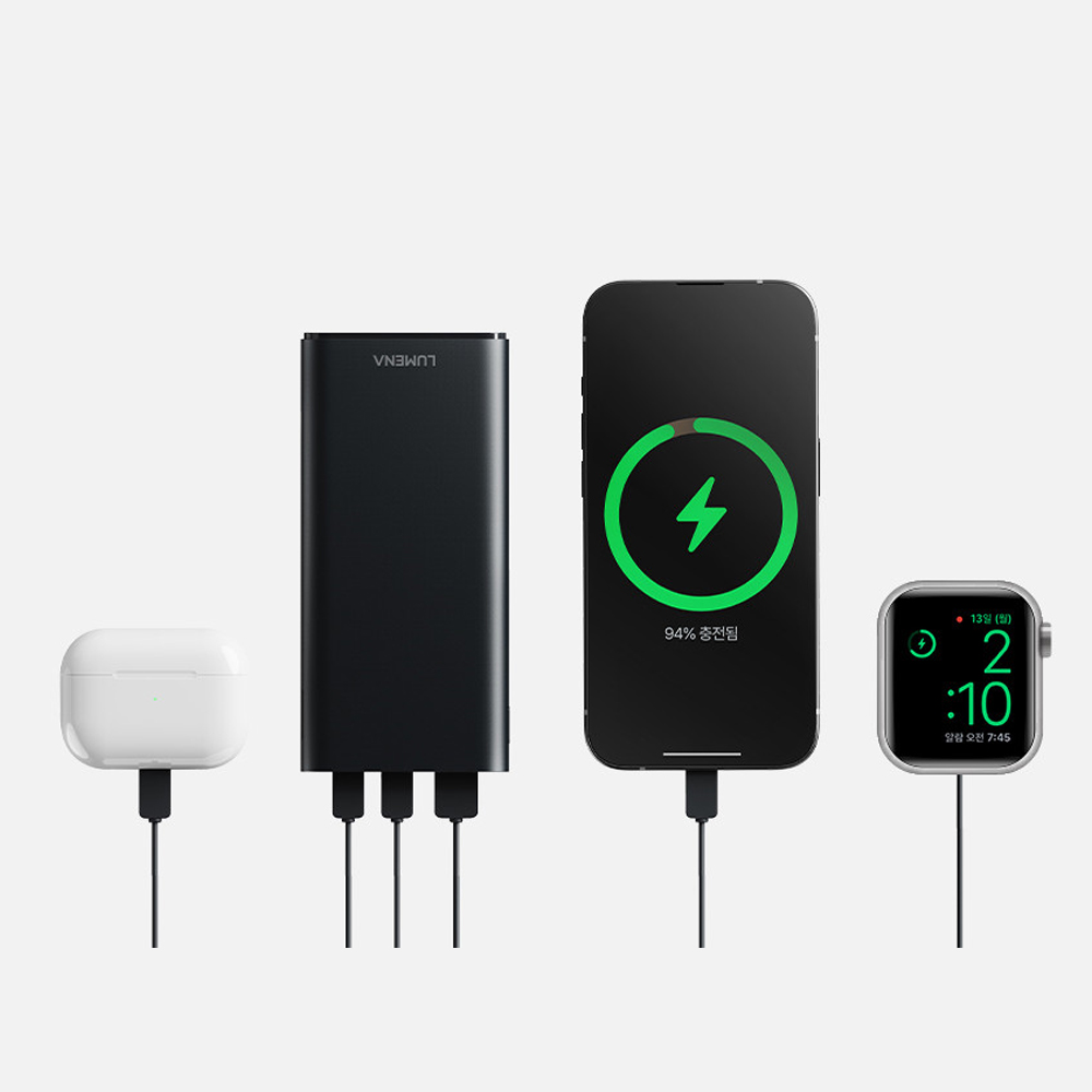 루메나 보조배터리 PQ10 고속 급속 충전 대용량 10000mah 루나화이트 - 상세 이미지 3
