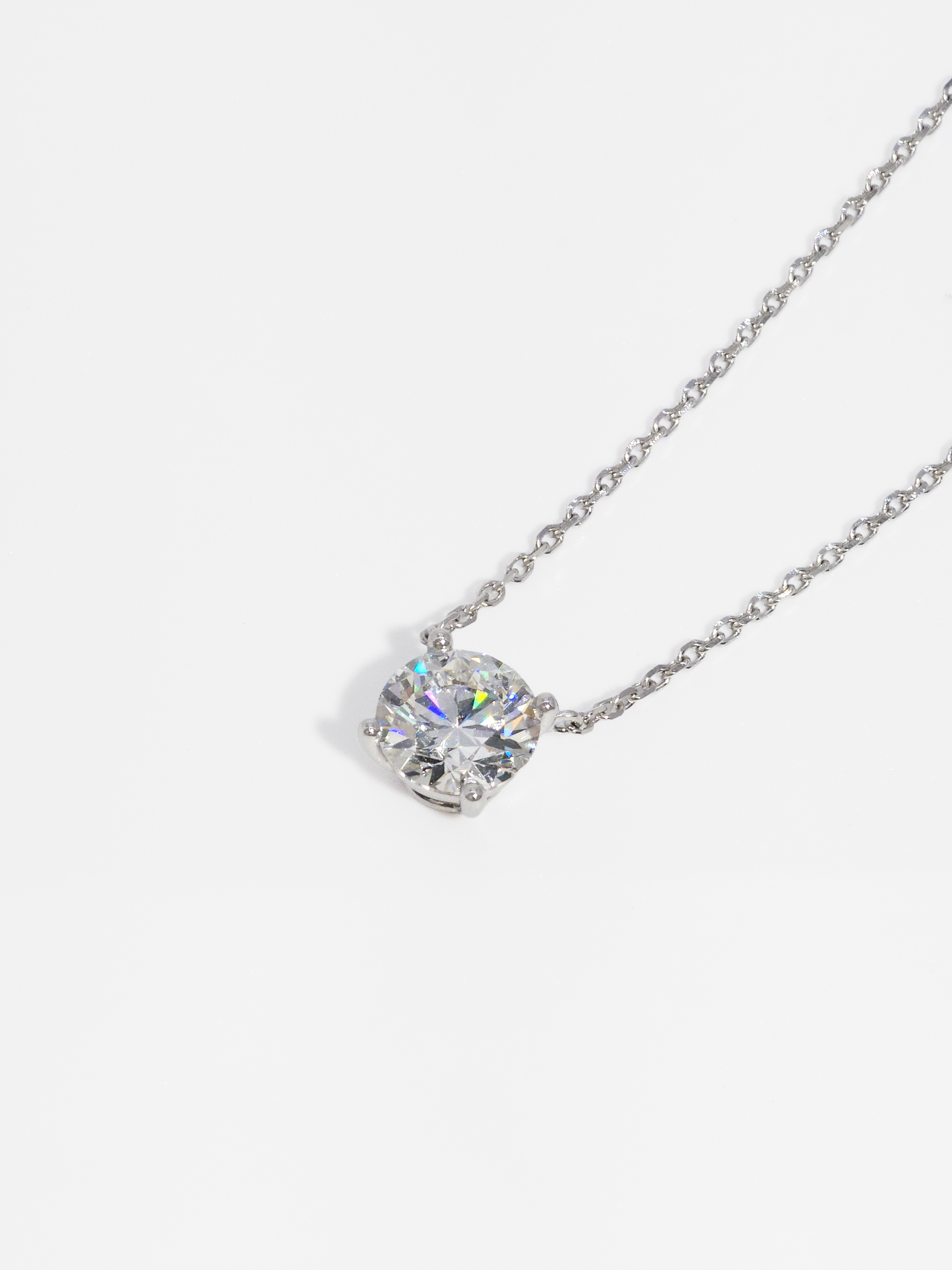 2캐럿 랩다이아 목걸이 일체형 4프롱 IGI 랩다이아몬드 D컬러 14k 18k - 상세 이미지 2