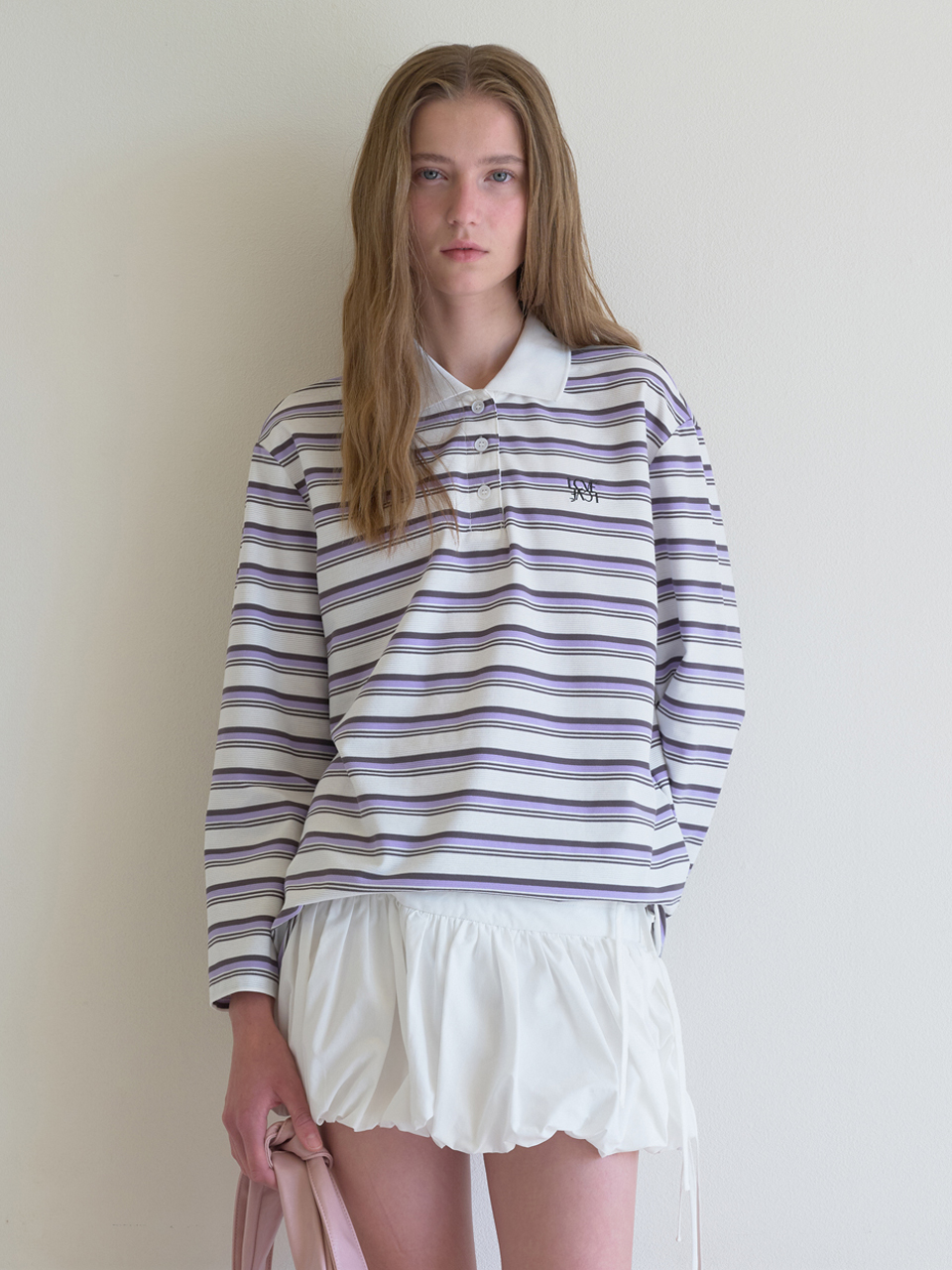 [엘씨브이] STRIPE RUGBY T-SHIRT_PURPLE - 상품 이미지