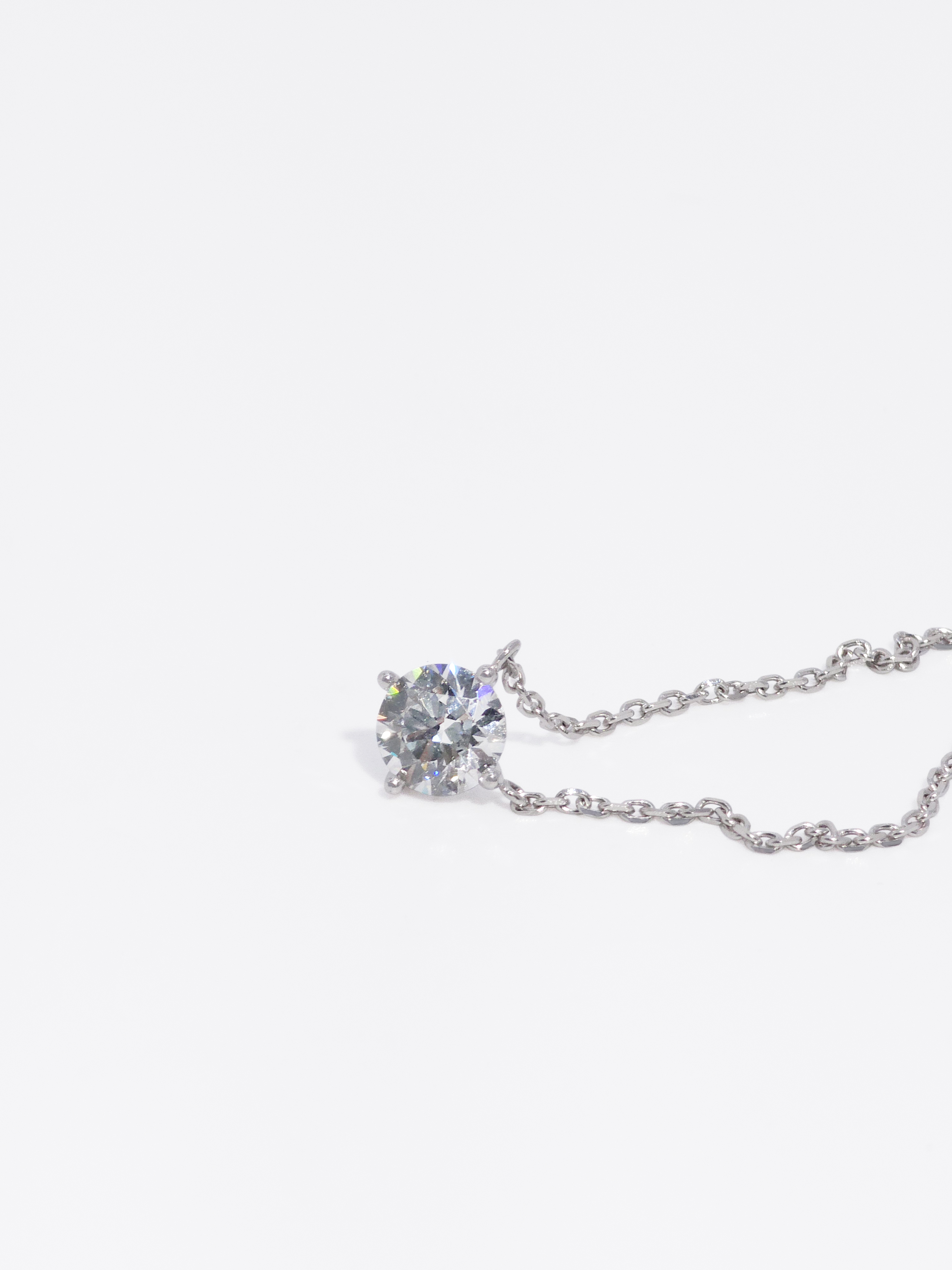 1캐럿 랩다이아 목걸이 일체형 4프롱 IGI 랩다이아몬드 D컬러 14k 18k - 상세 이미지 2