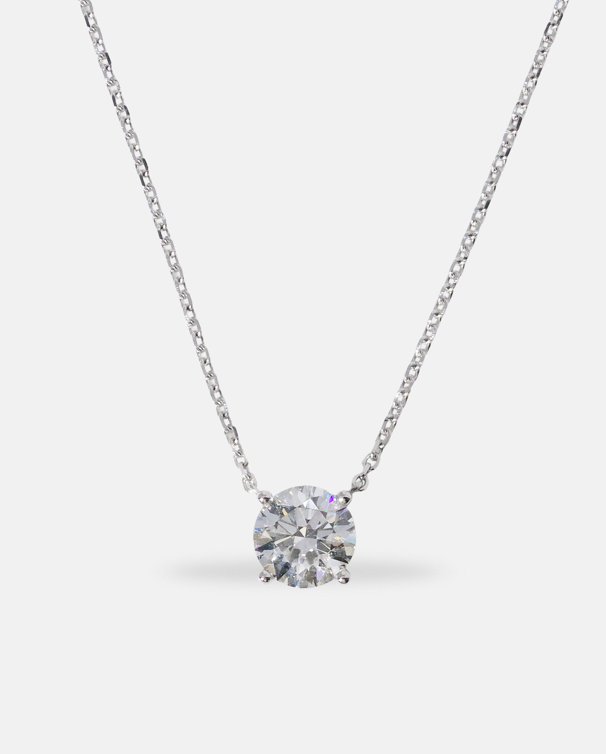 7부 랩다이아 목걸이 일체형 4프롱 IGI 랩다이아몬드 D컬러 14k 18k - 메인 이미지
