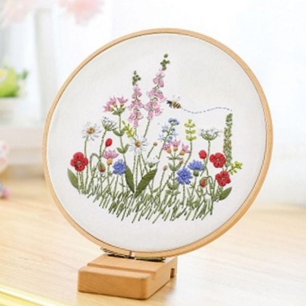 초보자 프랑스 자수 패키지 수공예 diy 자수 키트 실자수 꽃밭 - 상품 이미지