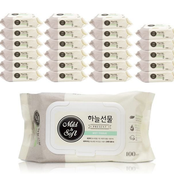 데일리 캡형 물티슈 피톤치드 물티슈 100매 부드러운 안전 온가족