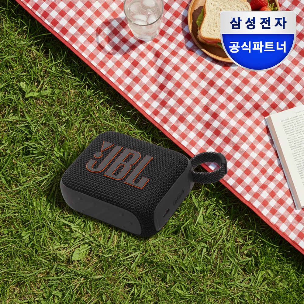 JBL GO4 휴대용 미니 아웃도어 방수 캠핑용 무선 블루투스 스피커 블랙 제품 이미지