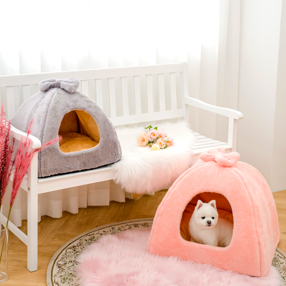강아지 하우스 고양이 숨숨집 침대 애견 텐트 파워쿠션 호박숨숨집 중형