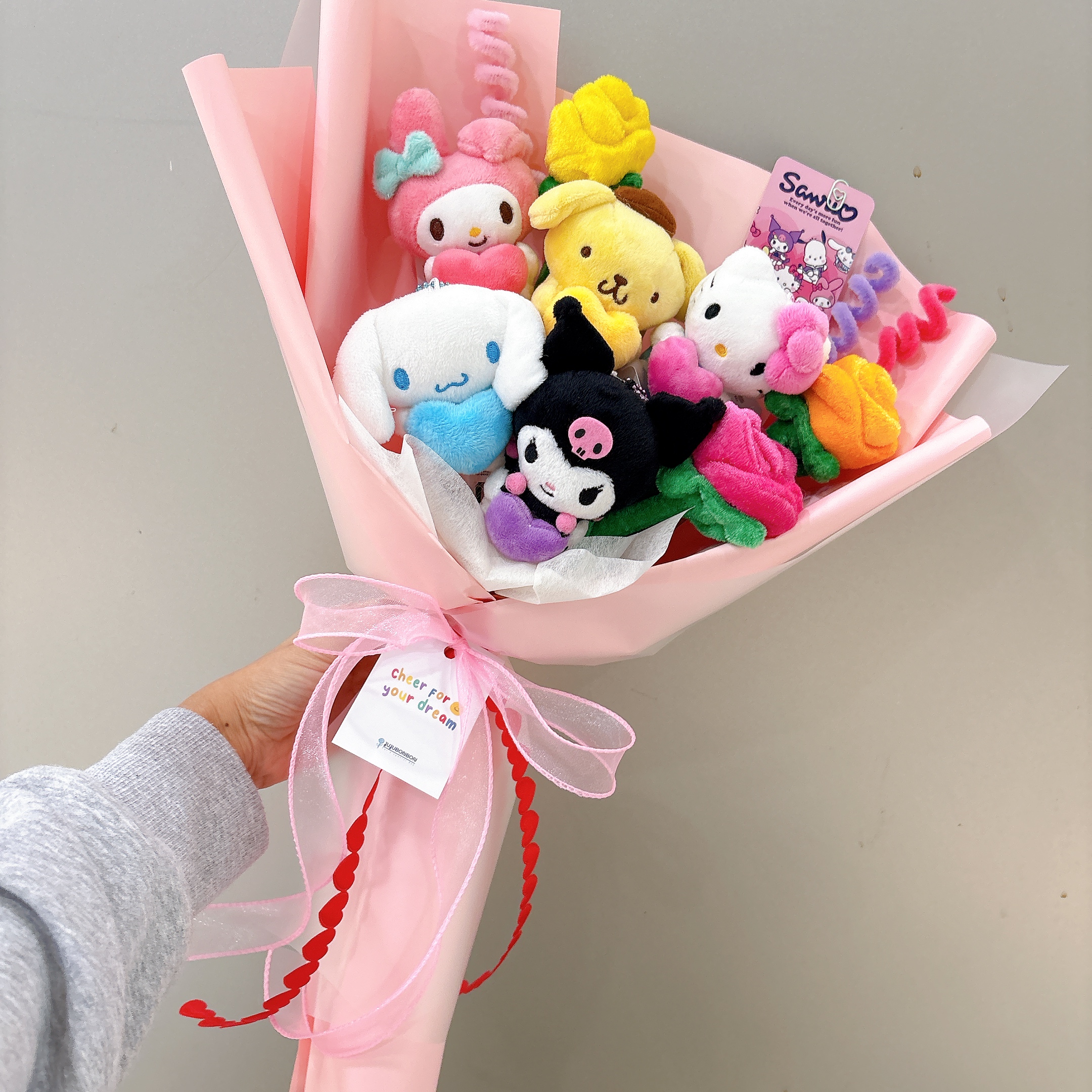 산리오 올프렌즈 인형꽃다발 졸업식 발표회 재롱잔치 시나모롤 조화 - 상세 이미지 4