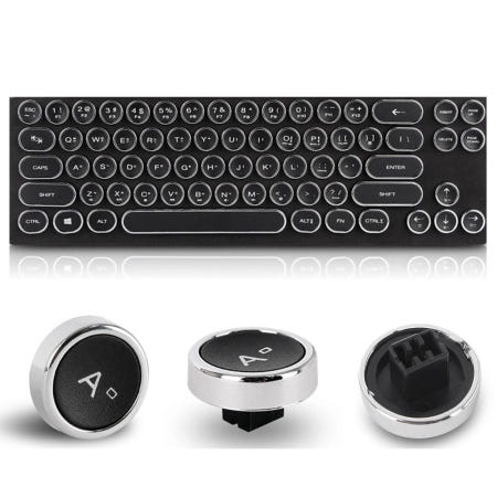 온지니 레트로 서클 키캡 68키 체리(유사)축 기계식키보드키캡 레트로감성 복고풍 체리축