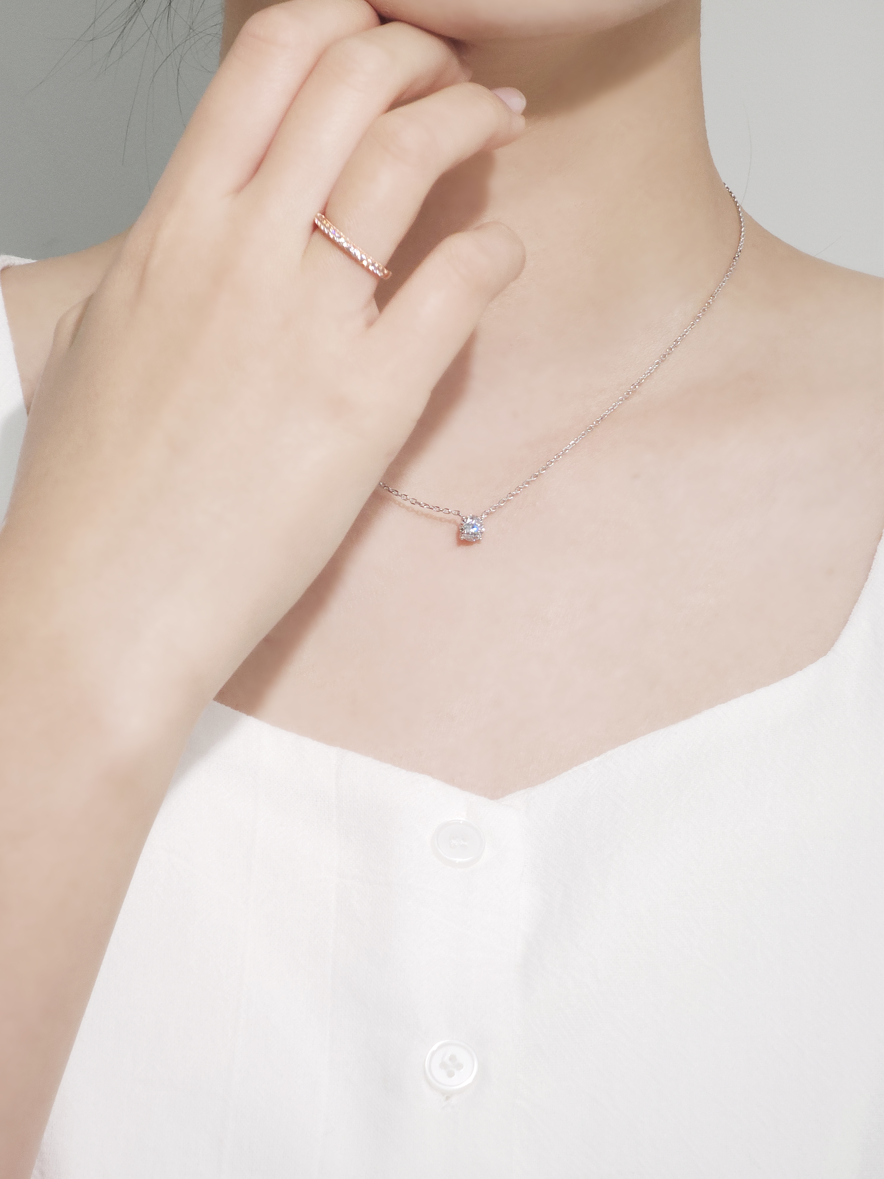 7부 랩다이아 목걸이 일체형 4프롱 IGI 랩다이아몬드 D컬러 14k 18k - 상세 이미지 5