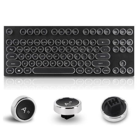 온지니 레트로 서클 키캡 87키 체리(유사)축 체리축 게이밍키보드 복고풍 클래식한