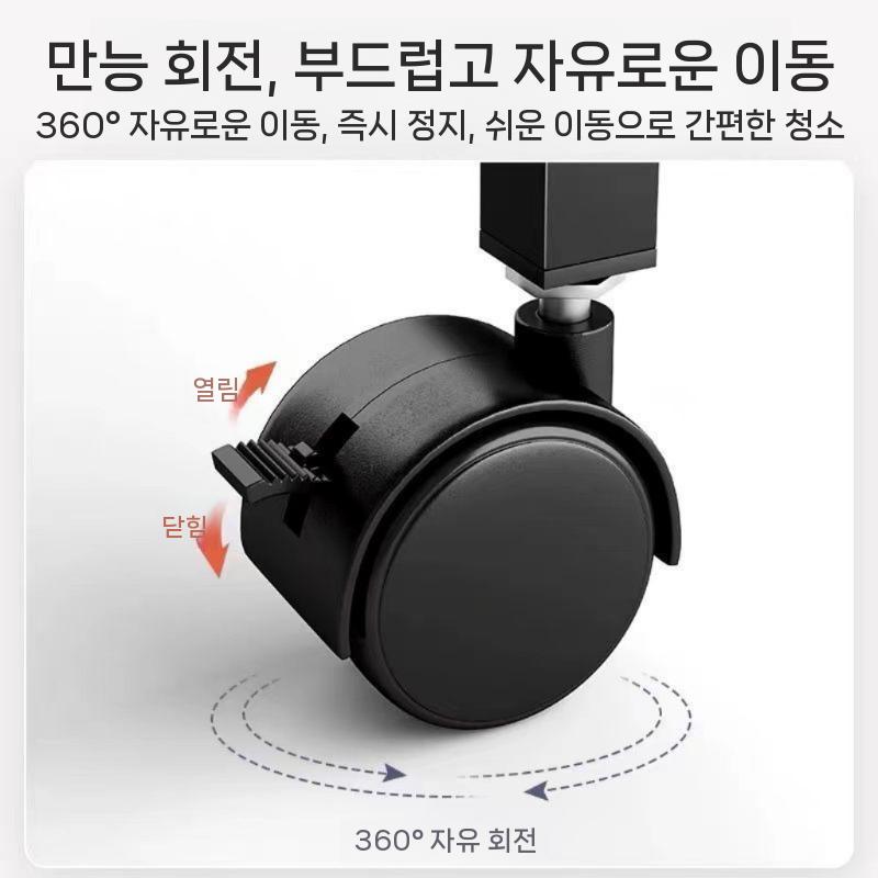 바퀴달린 화분 다이 정리대 바퀴 진열 이동식 선반 철제 화이트 프레임 2층 100x65 - 상세 이미지 4