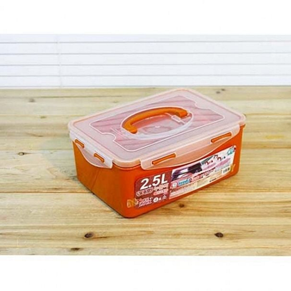 다용도 김치통 2.5l 플라스틱 황토 김치통 누름 보관 - 상품 이미지