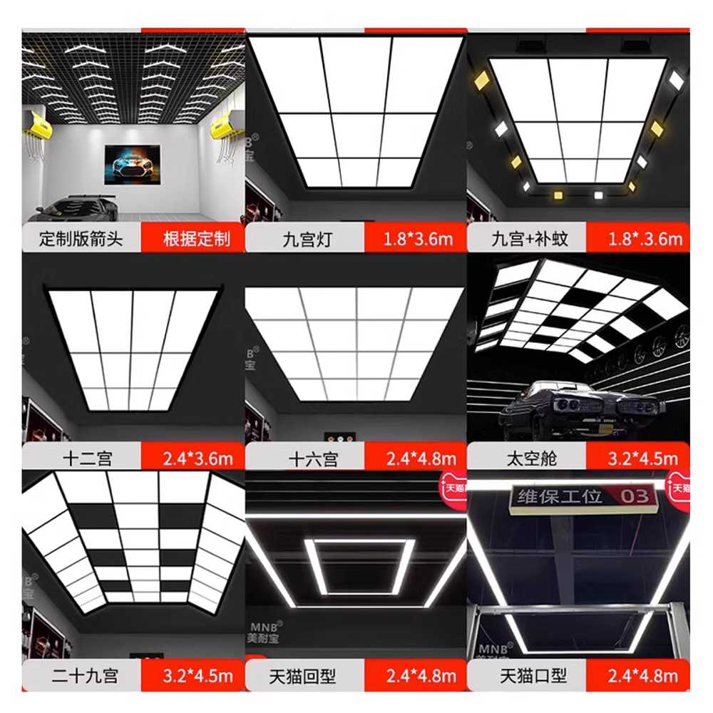 벌집 조명 세차장 헥사 패널 라이트 공간 조명 연출 A형 780W(2.4x4.8m) - 상세 이미지 3