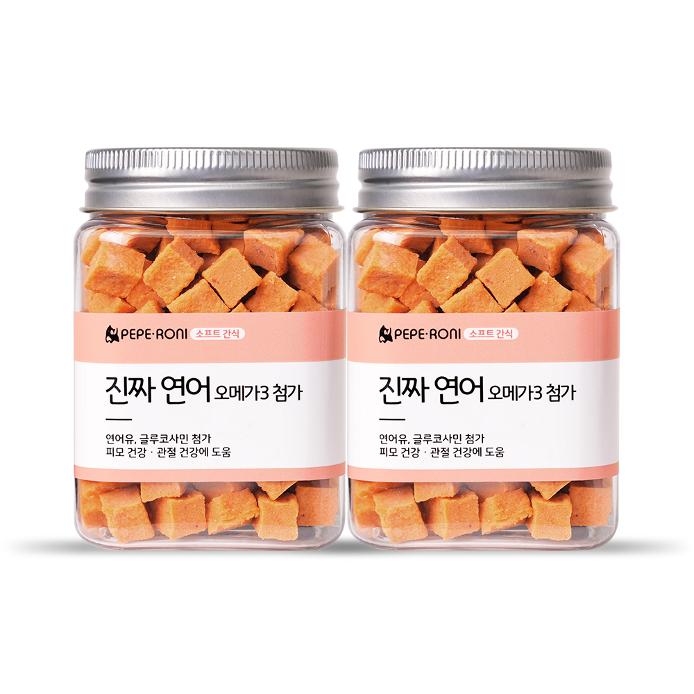 페페로니펫 진짜시리즈 강아지간식 2개세트 연어, 180g, 1개 제품 이미지