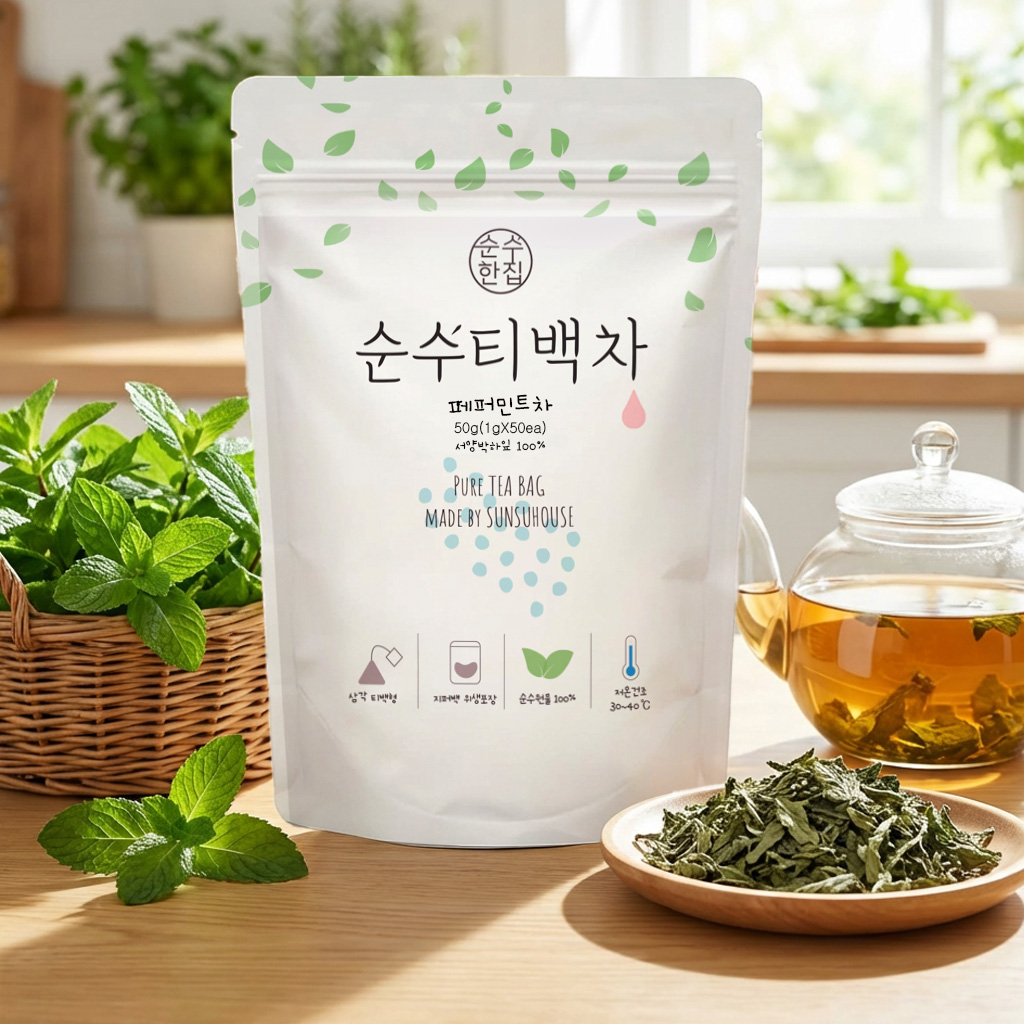 순수한집 페퍼민트차 페퍼민트티 티백 50개입 이미지 3