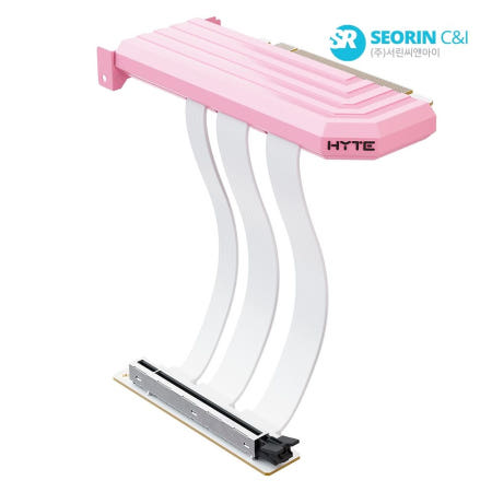 HYTE PCIe 5.0 하이퍼 라이저 케이블 (스트로베리 밀크) 하이트 그래픽카드 확장 케이블