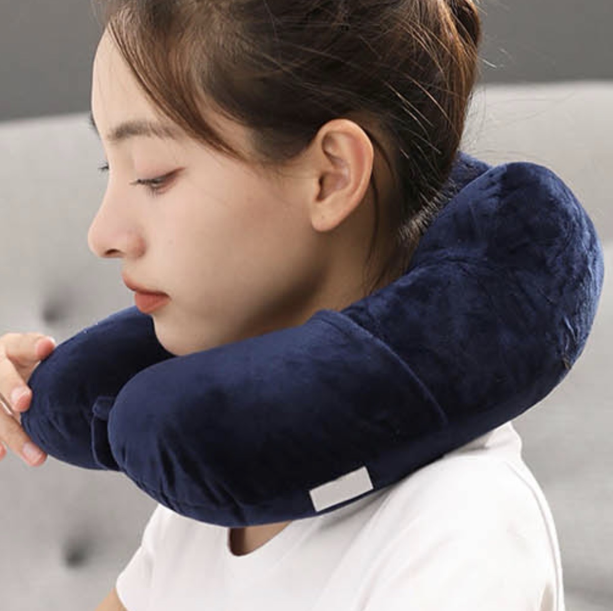 극세사목베개 여행용목쿠션 U자베개 - 메인 이미지