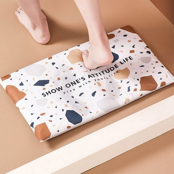 디자인 규조토 발 매트 테라조 욕실 발 매트 빨아쓰는 세탁용 - 상품 이미지