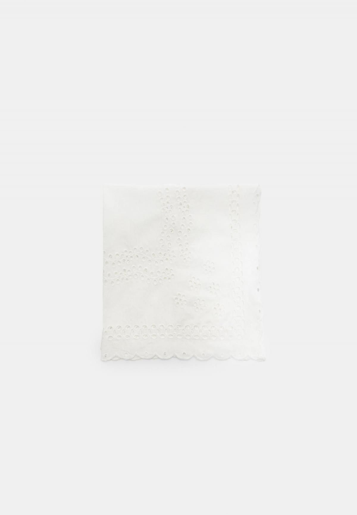 스트라디바리우스 에스닉 자수 코튼 스카프 0322/803 WHITE - 상세 이미지 5