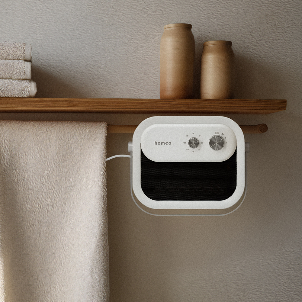 호메오 PTC 온풍기 무타공 벽걸이 탁상용 초저소음 가정용 - 상품 이미지