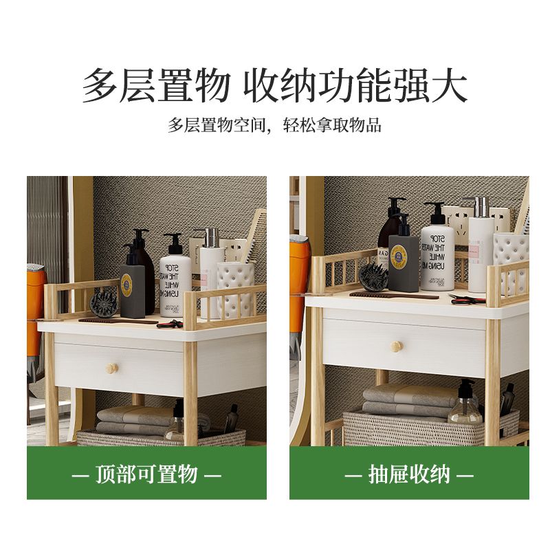 원목 미용웨건 주방 왜건 이동식카트 우드 미용 월넛 3층 롱 40 서랍 울타리 공식 표준 0x0x0cm - 상세 이미지 4