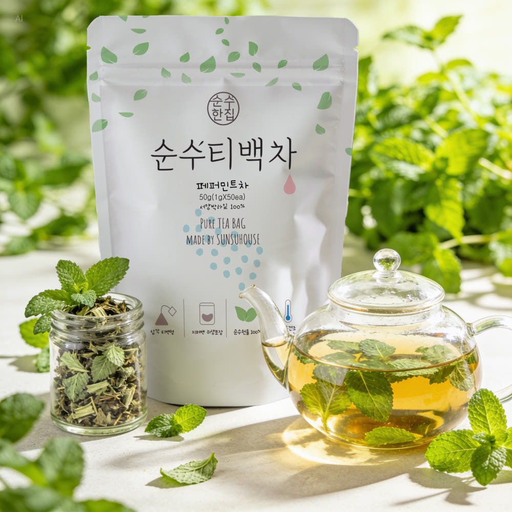 순수한집 페퍼민트차 페퍼민트티 티백 50개입