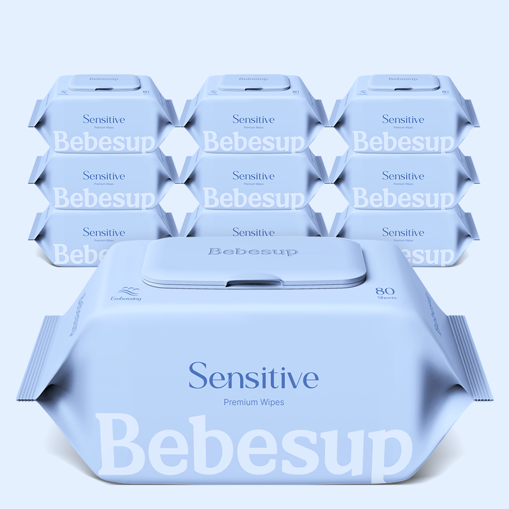 베베숲 아기물티슈 센시티브 캡형 80매, 10개