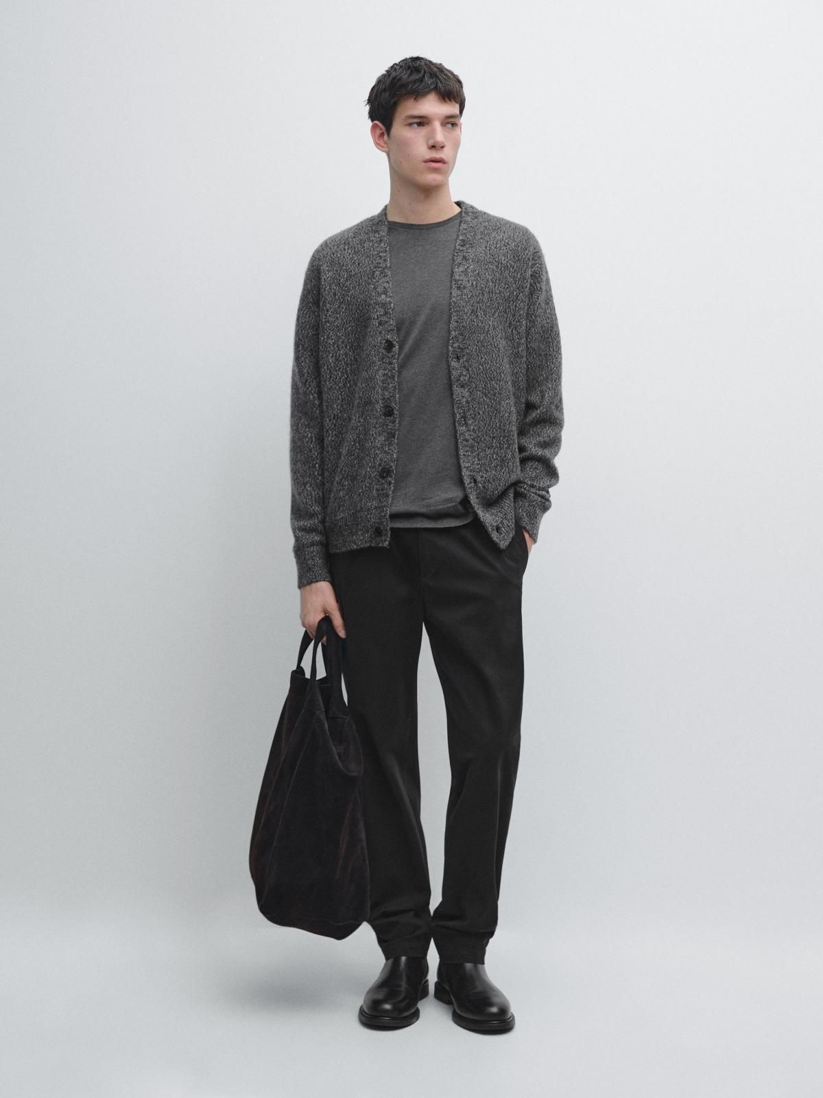 마시모두띠 프리미엄 울블렌드 브이넥 니트 카디건 1076/235 ANTHRACITE GREY - 상세 이미지 2