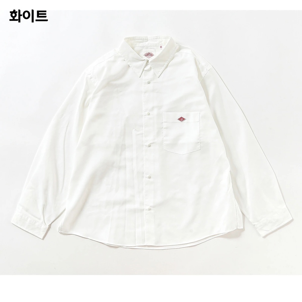 단톤 여성 스트라이프 긴팔 옥스포드 셔츠 DT-B0391POD 25FW 36 그레이 화이트 - 상세 이미지 4