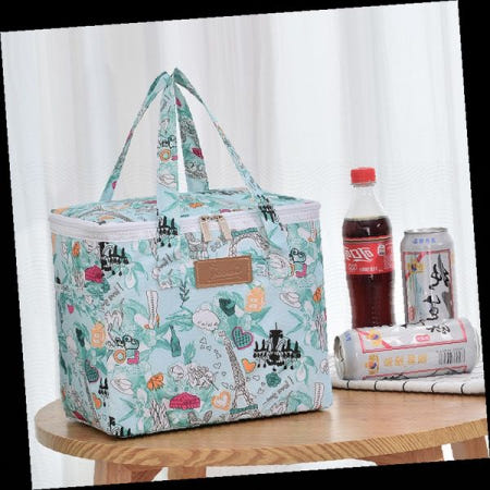 보냉백 패턴 프린팅 휴대용 쿨러백 피크닉 도시락 보온 보냉 아이스백 여행용 미니 쿨러가방