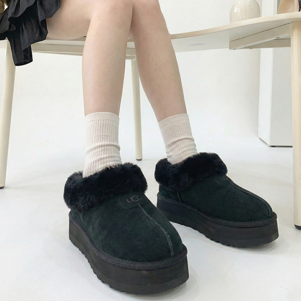 어그 UGG 타제트 미국어그 겨울 슬리퍼 블랙 - 메인 이미지