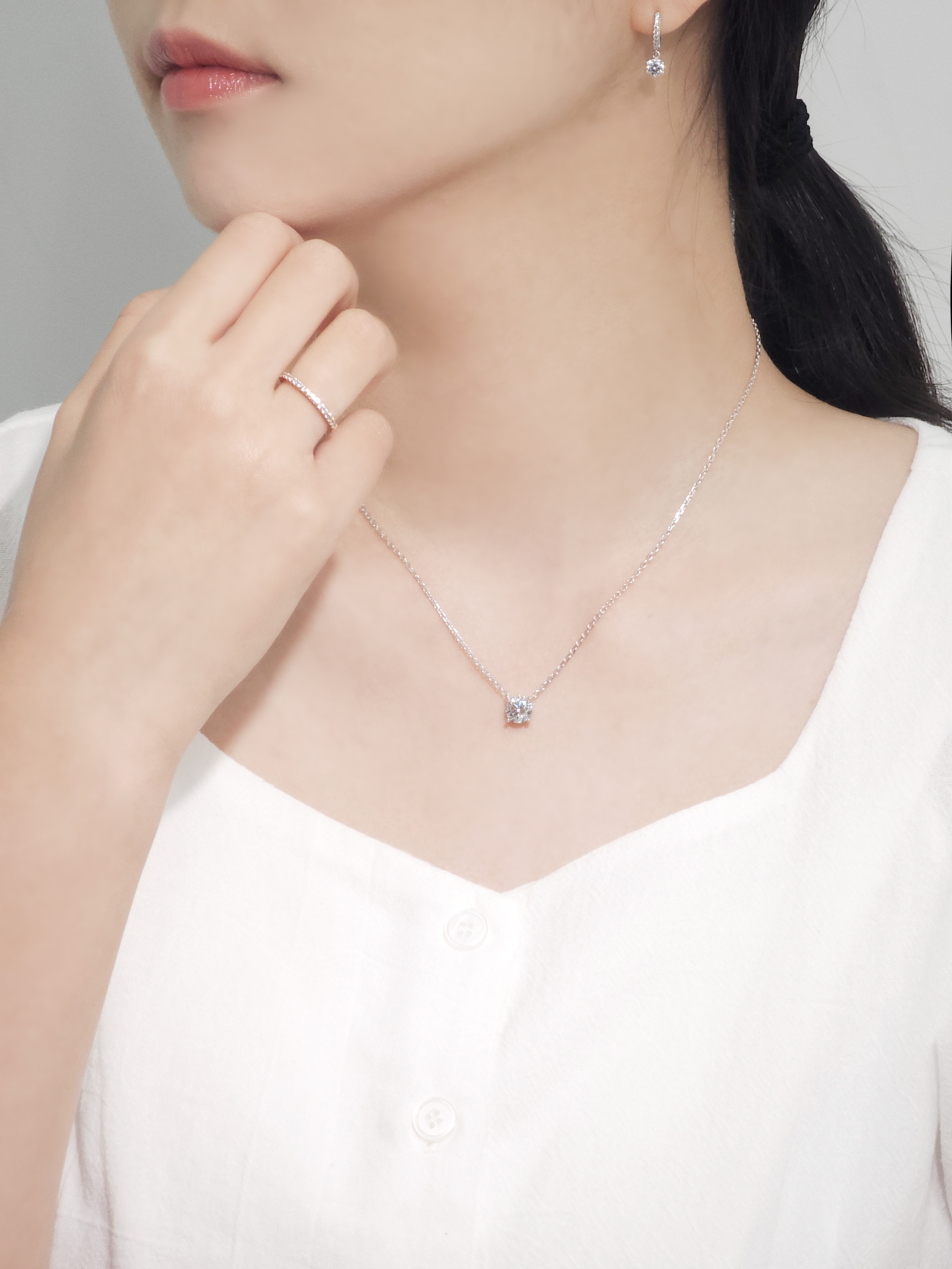 1.5캐럿 랩다이아 목걸이 일체형 4프롱 IGI 랩다이아몬드 D컬러 14k 18k 이미지 6