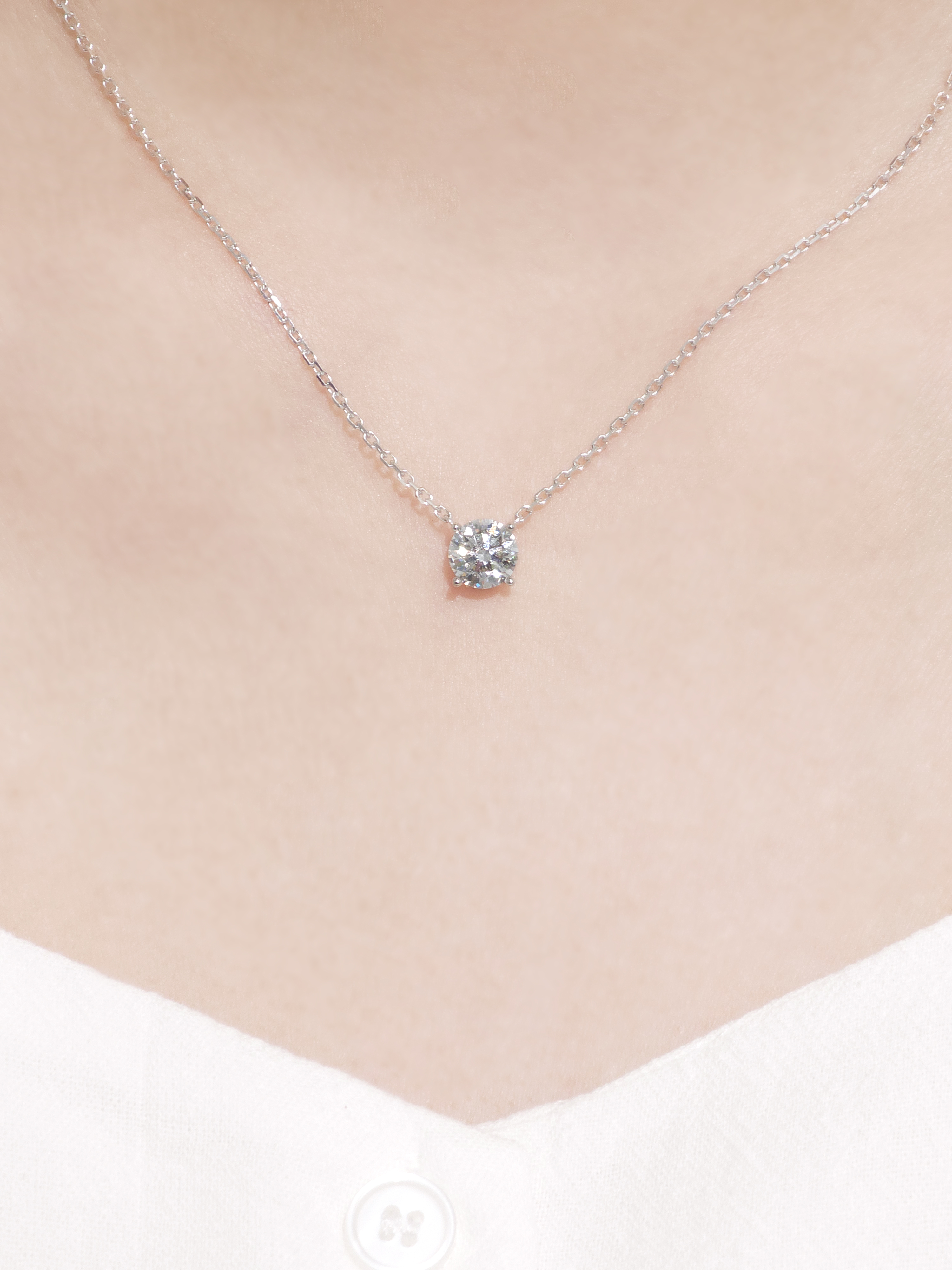 1.5캐럿 랩다이아 목걸이 일체형 4프롱 IGI 랩다이아몬드 D컬러 14k 18k 이미지 7