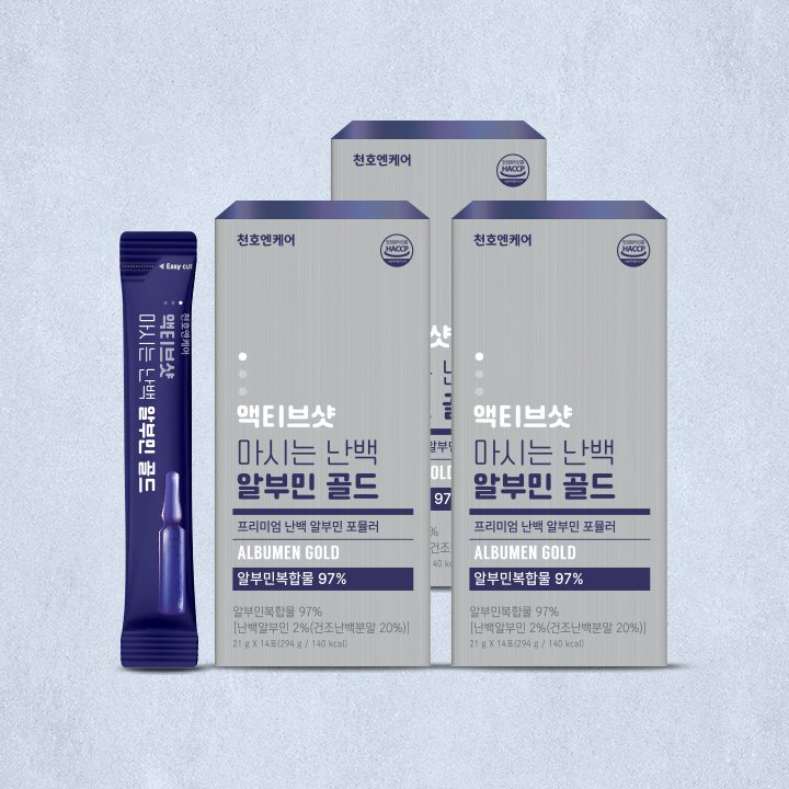 천호엔케어 액티브샷 고함량 마시는 알부민 스틱 골드 아르기닌 난백알부민 14포, 3개