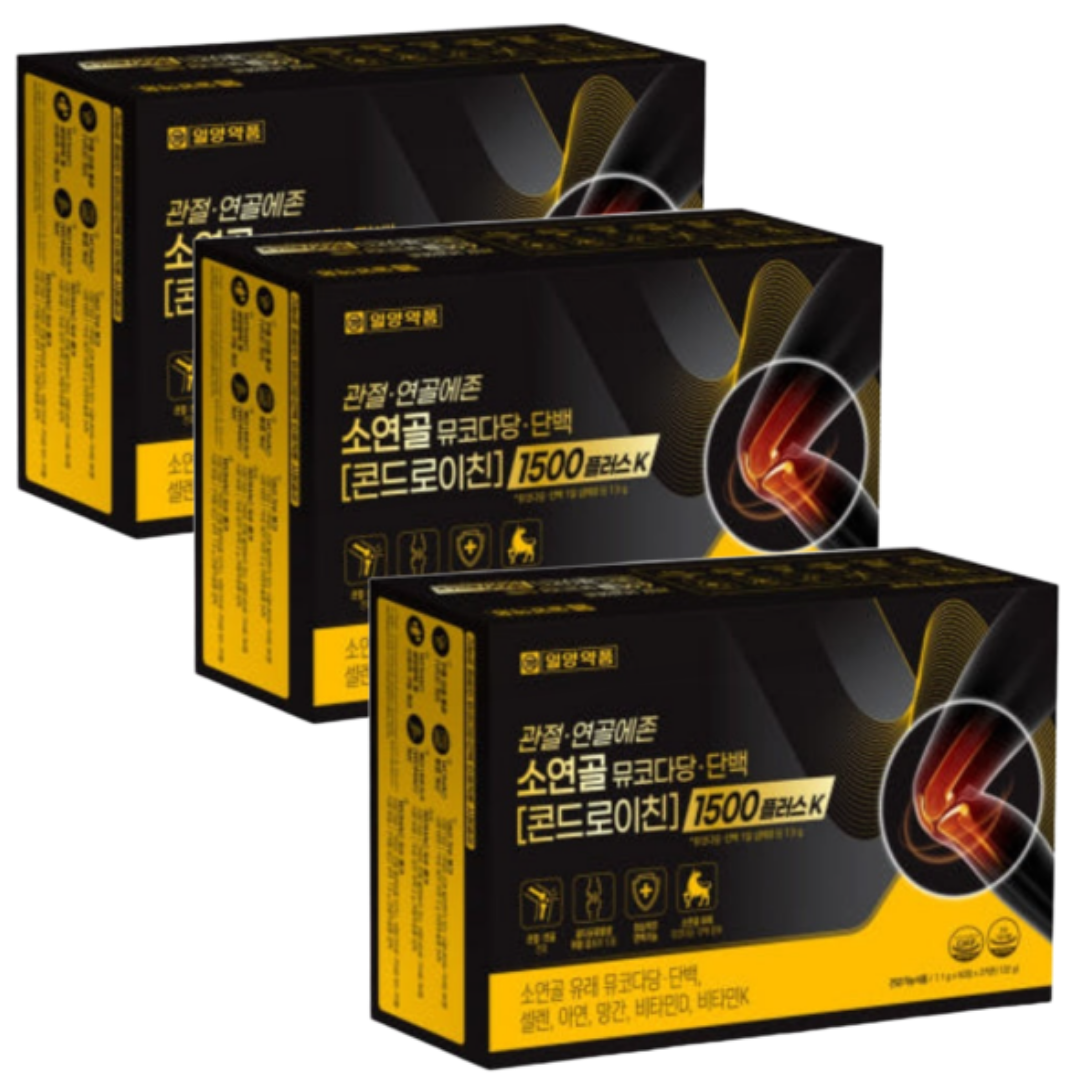 일양약품 관절 소연골 뮤코다당 단백 콘드로이친 1500 플러스 K 120정, 3개 - 상품 이미지