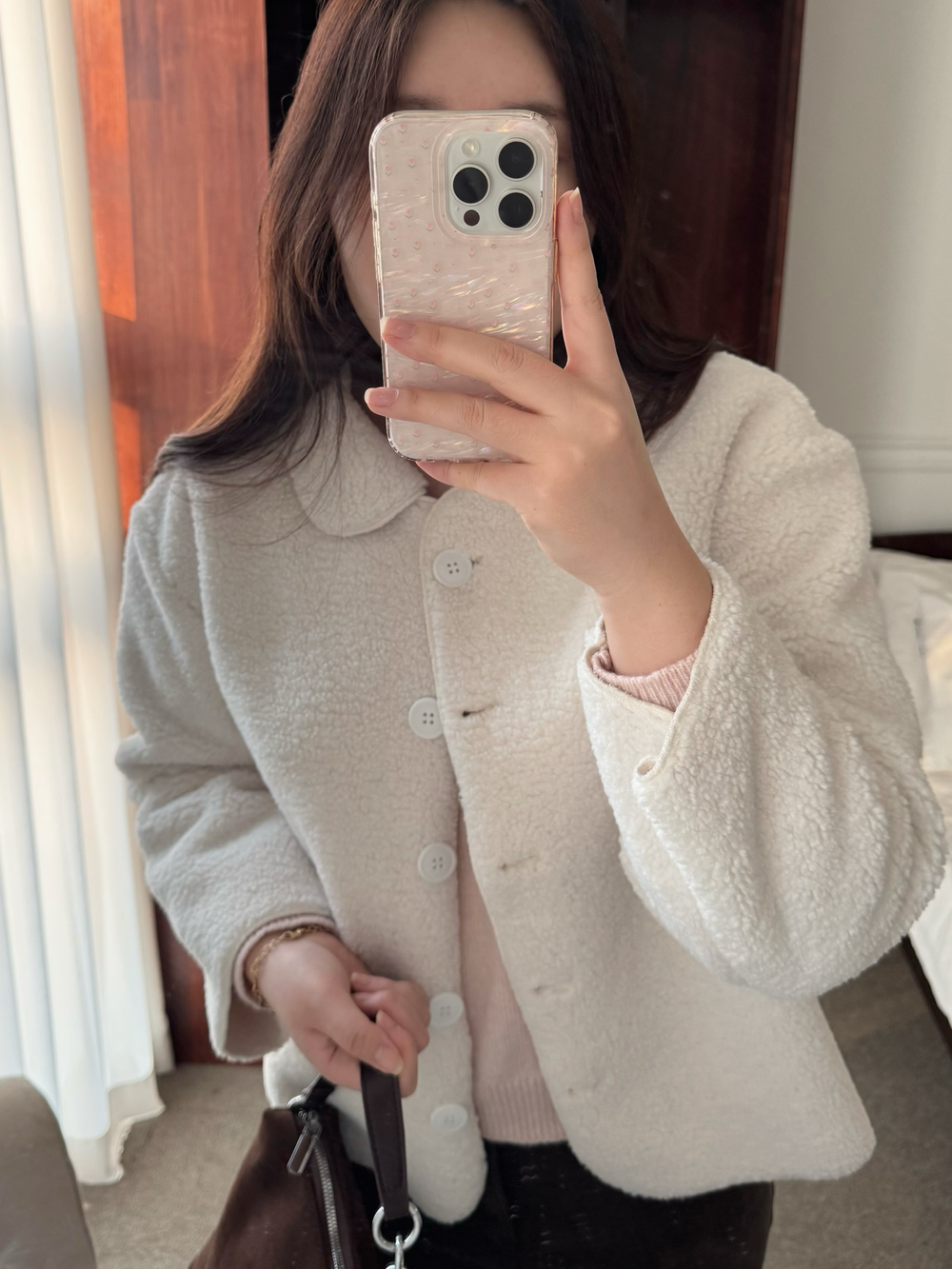 여성무스탕자켓 양털 뽀글이 무스탕 코트 - 상세 이미지 2