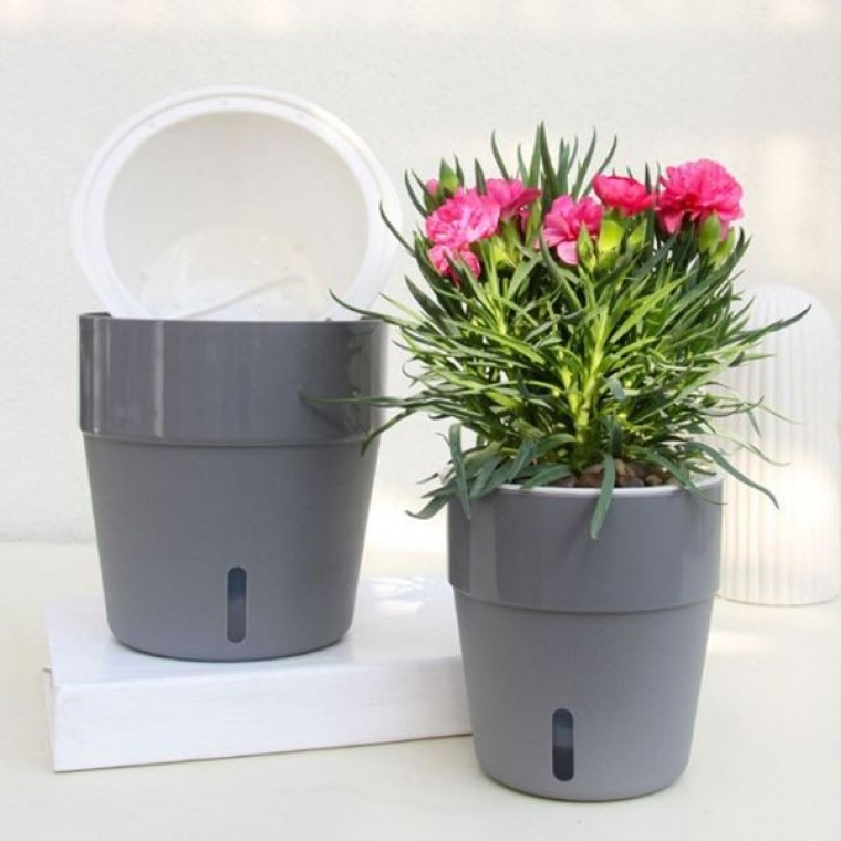 수위창 A607 화분 16.6x17cm 급수 자동 수위창화분 플라스틱화분 인테리어화분 반려식물키우기 분갈이화 - 상품 이미지