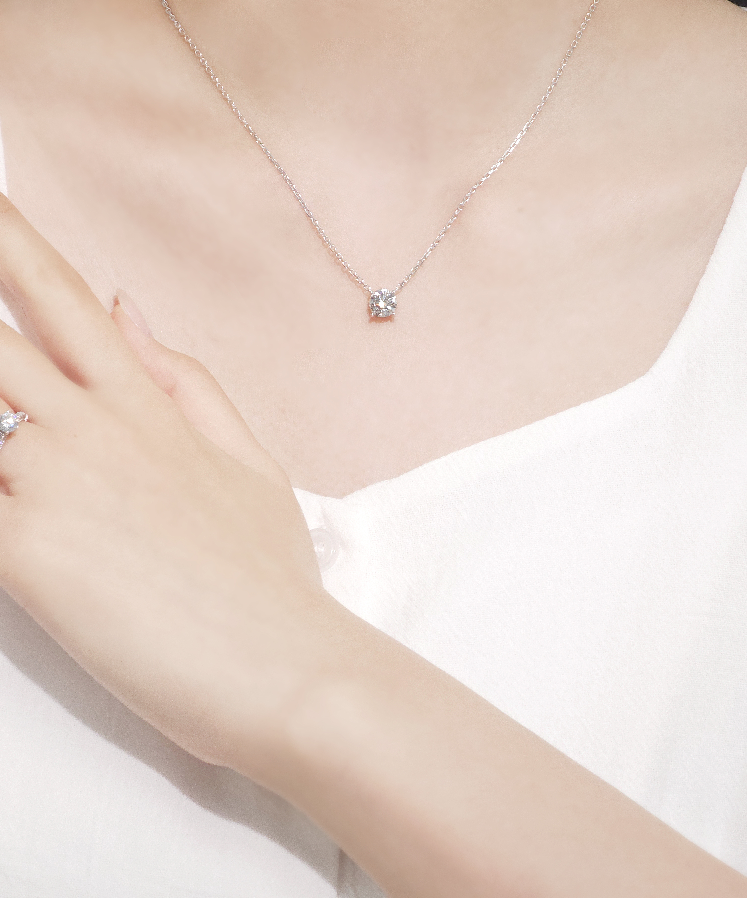 1.5캐럿 랩다이아 목걸이 일체형 4프롱 IGI 랩다이아몬드 D컬러 14k 18k - 상세 이미지 5