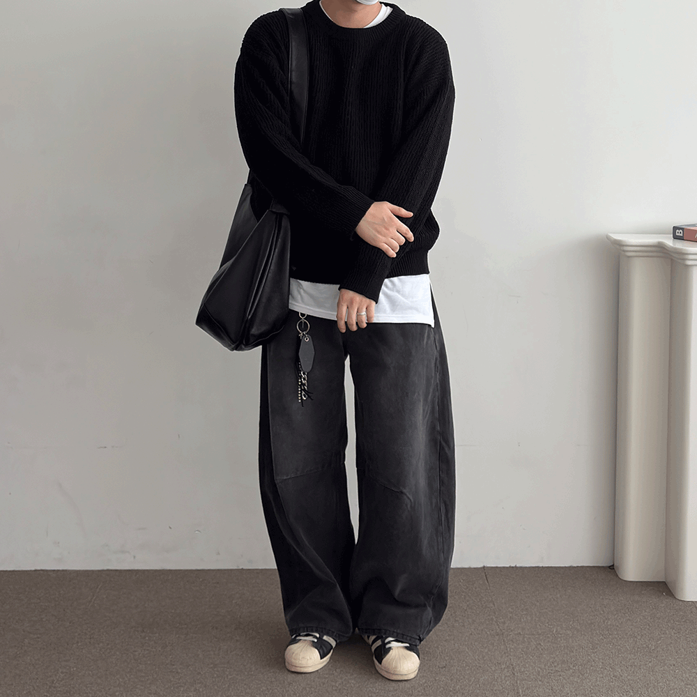 케이블니트 남자긴팔티 남자겨울니트 - 상세 이미지 2