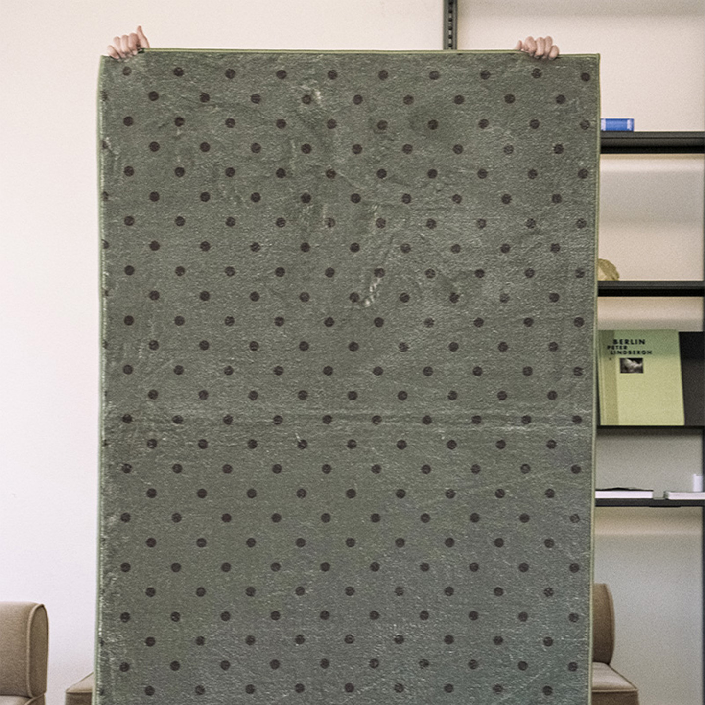스탠다드도트 포그니 러그 사계절 극세사 거실 침실 그린티초코, 150x200cm - 상품 이미지