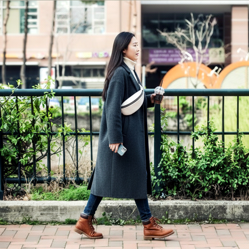 타푸 여자 가죽 힙색 여성 슬링백 명품 가방 - 상품 이미지