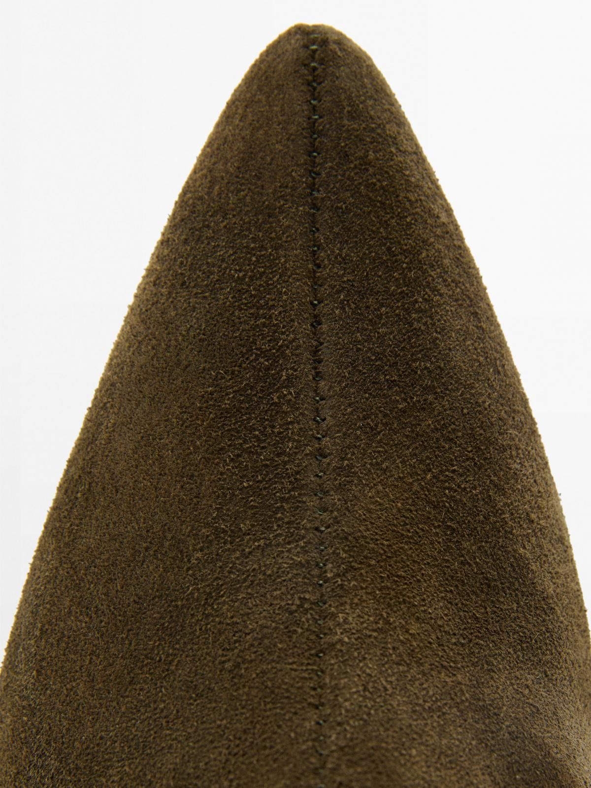 마시모두띠 프리미엄 스웨이드 카우하이드 힐 앵클부츠 1105/750 KHAKI - 상세 이미지 3