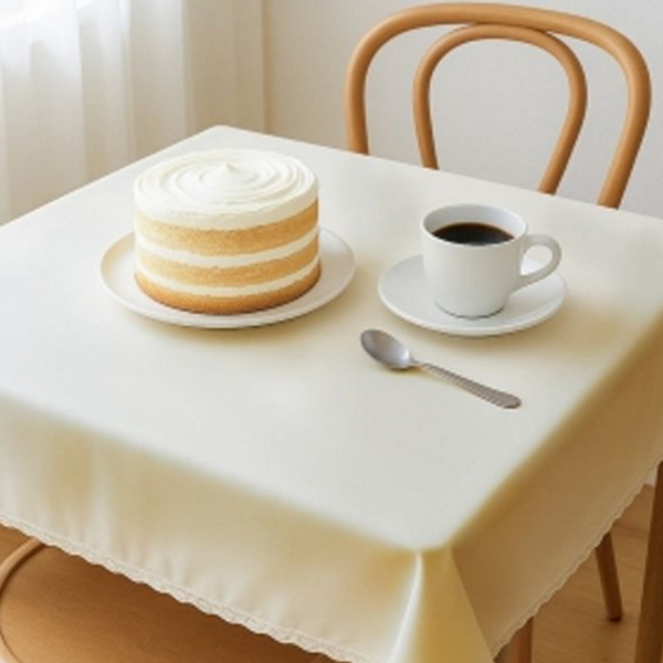 아이보리 사각 식탁보 레이스 방수 식탁보 테이블보 140cm 홈데코