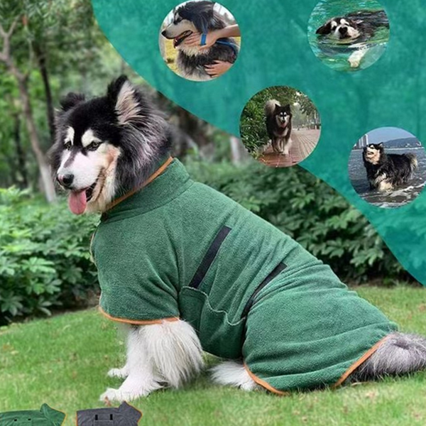 극세사 강아지 샤워 가운 반려동물 고양이 샤워 가운 타올 흡수 - 메인 이미지