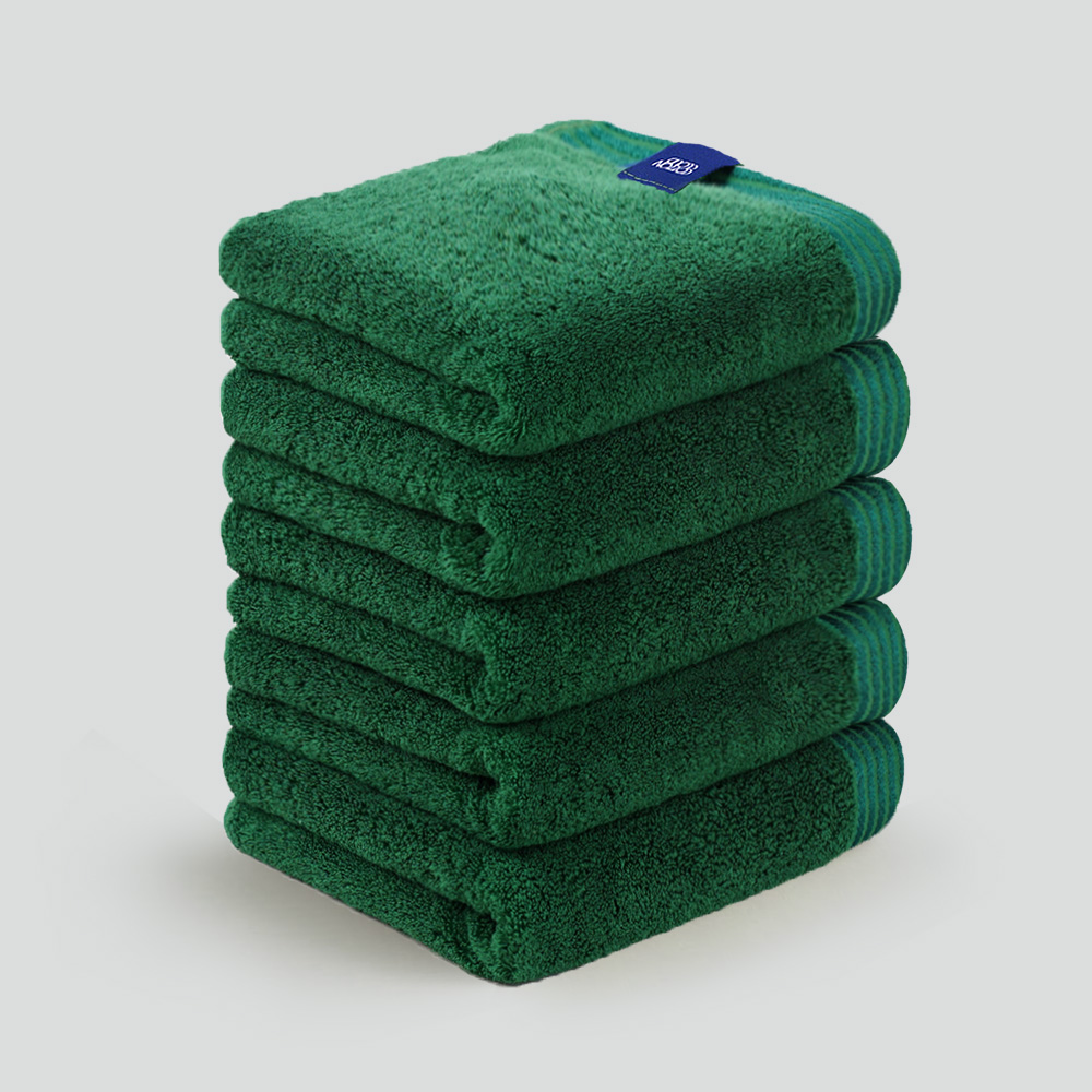 [럭키딜]코튼클라우드 먼지없는 수피마 호텔 수건 고중량 테누아 타월 200g, 모스그린, 5장