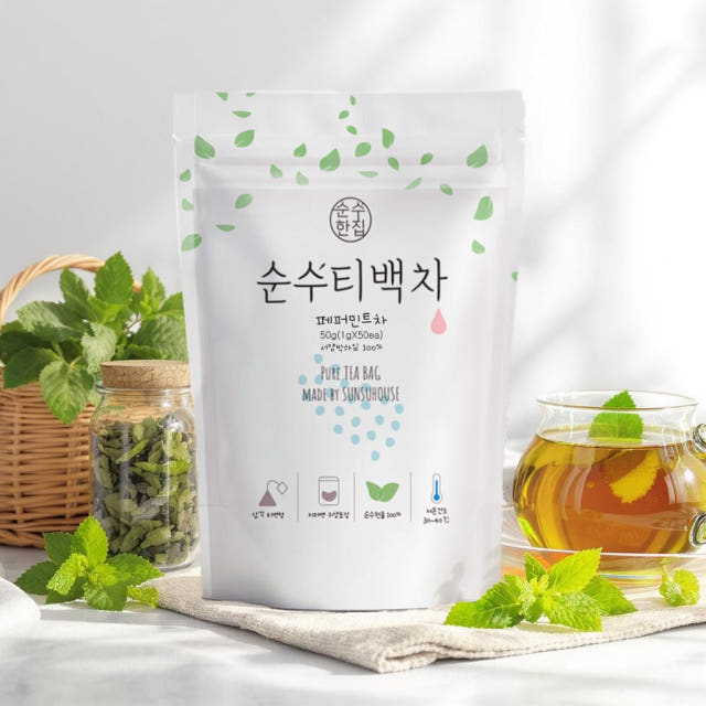 순수한집 페퍼민트차 페퍼민트티 티백 50개입