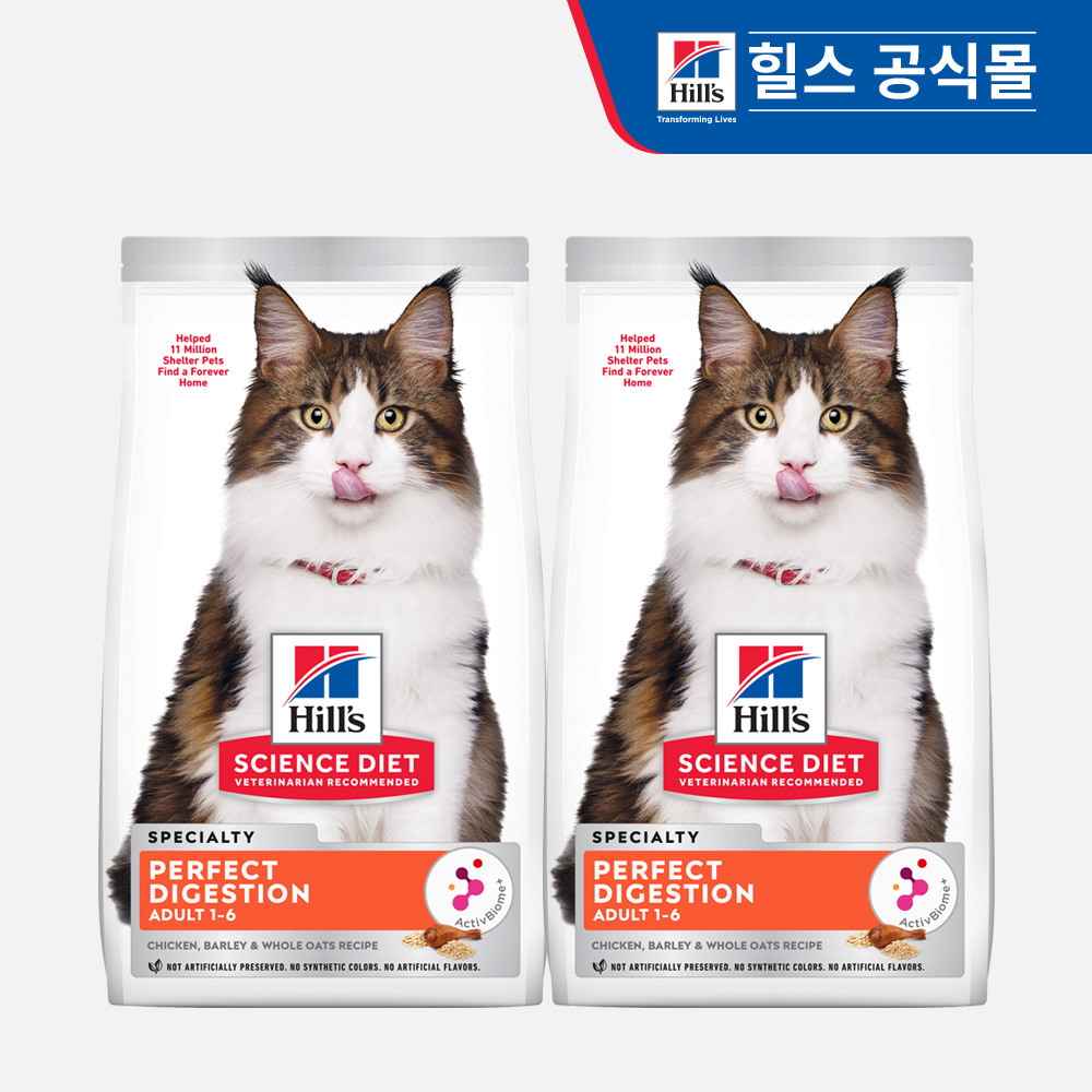 힐스 고양이사료 어덜트 퍼펙트 다이제스천 치킨 1.6kg X 2개 제품 이미지